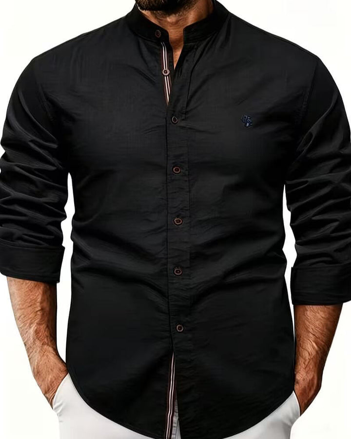 Bennett | Stand Collar Long Sleeve Shirt