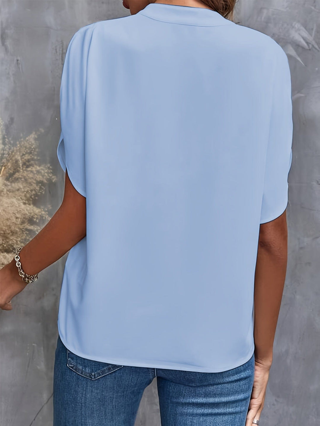 Nicole | Elegant Draped V Neck Blouse