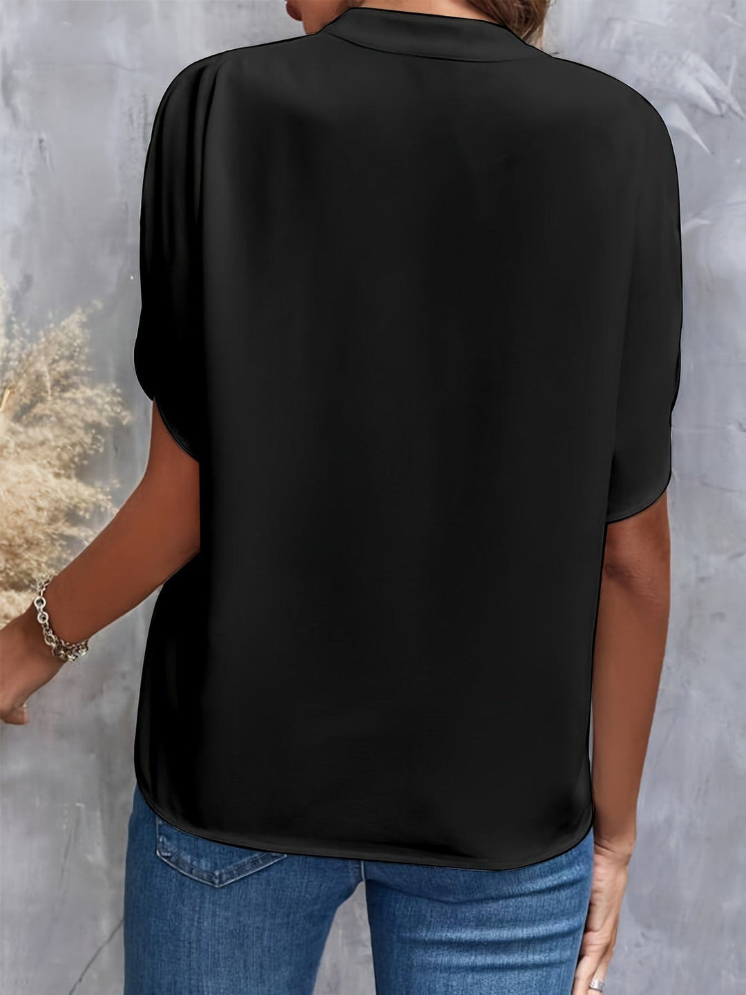 Nicole | Elegant Draped V Neck Blouse