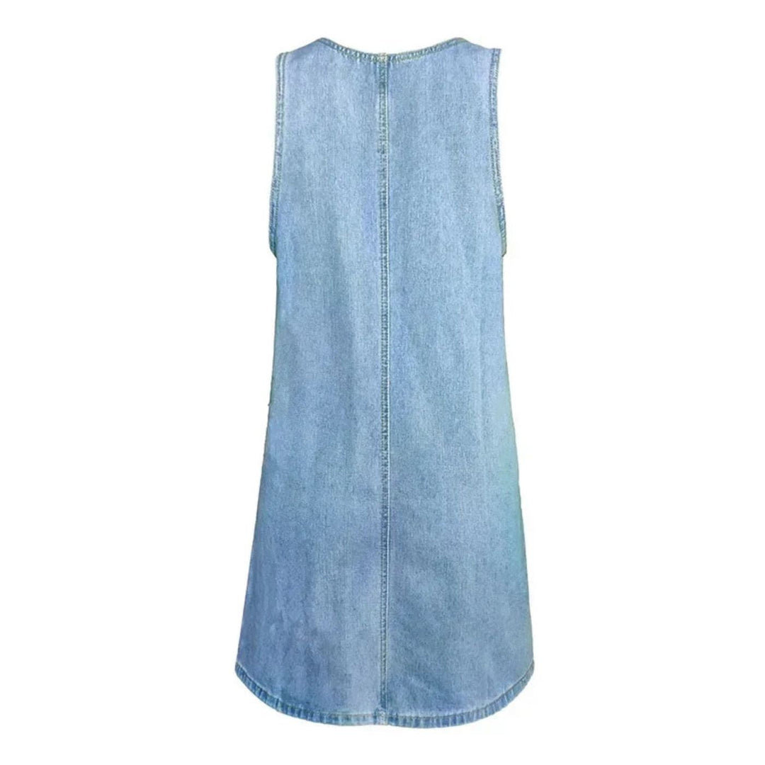 Frances | Sleeveless Denim Dress