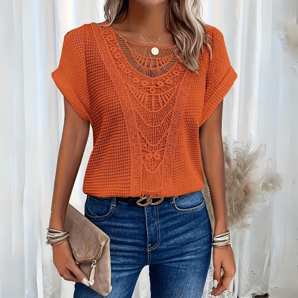 Judith | Elegant Lace Detail Everyday Top