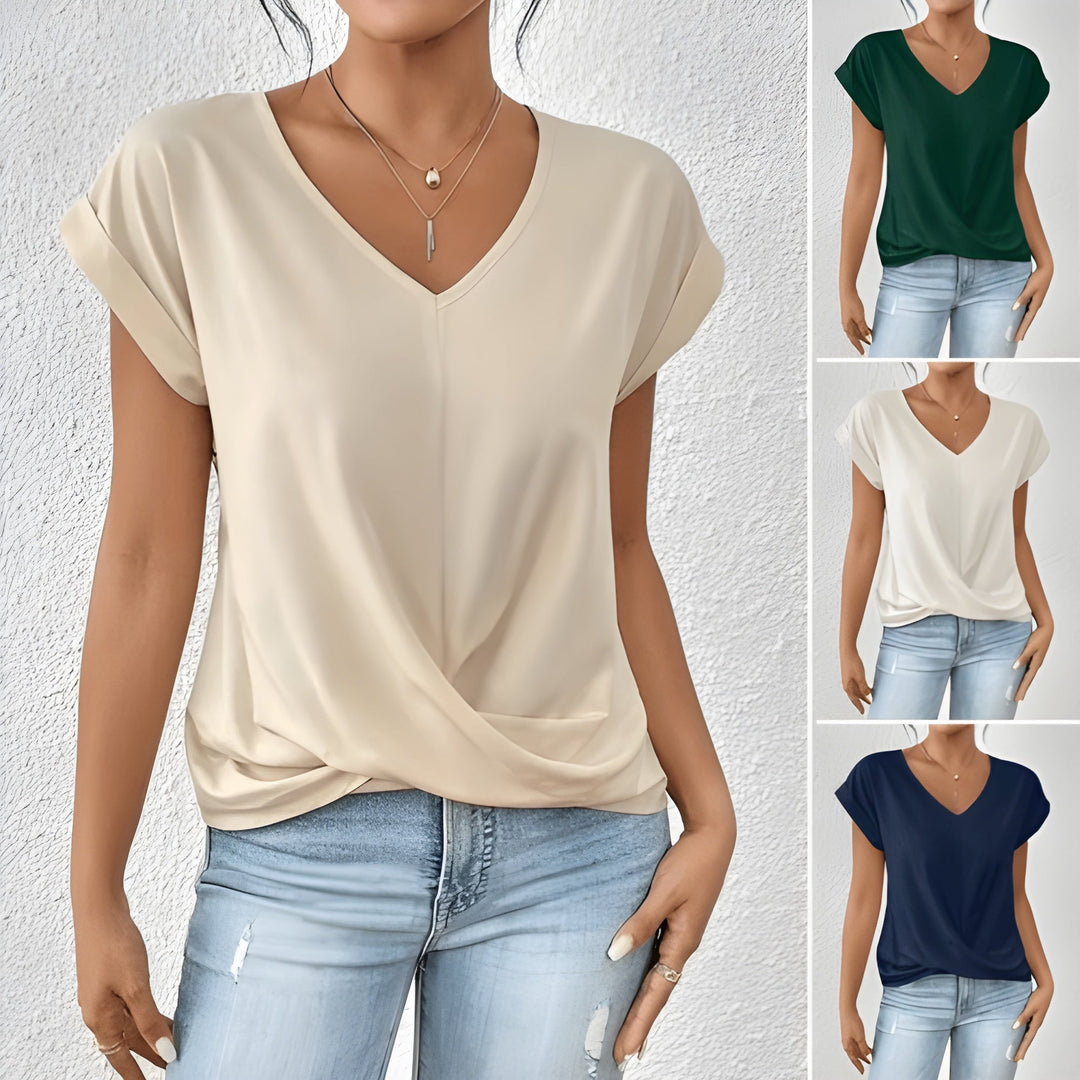 Kathrina | Twist Front V-Neck Top