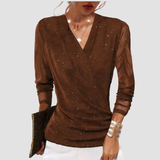Maribel | Elegant Draped V Neck Blouse