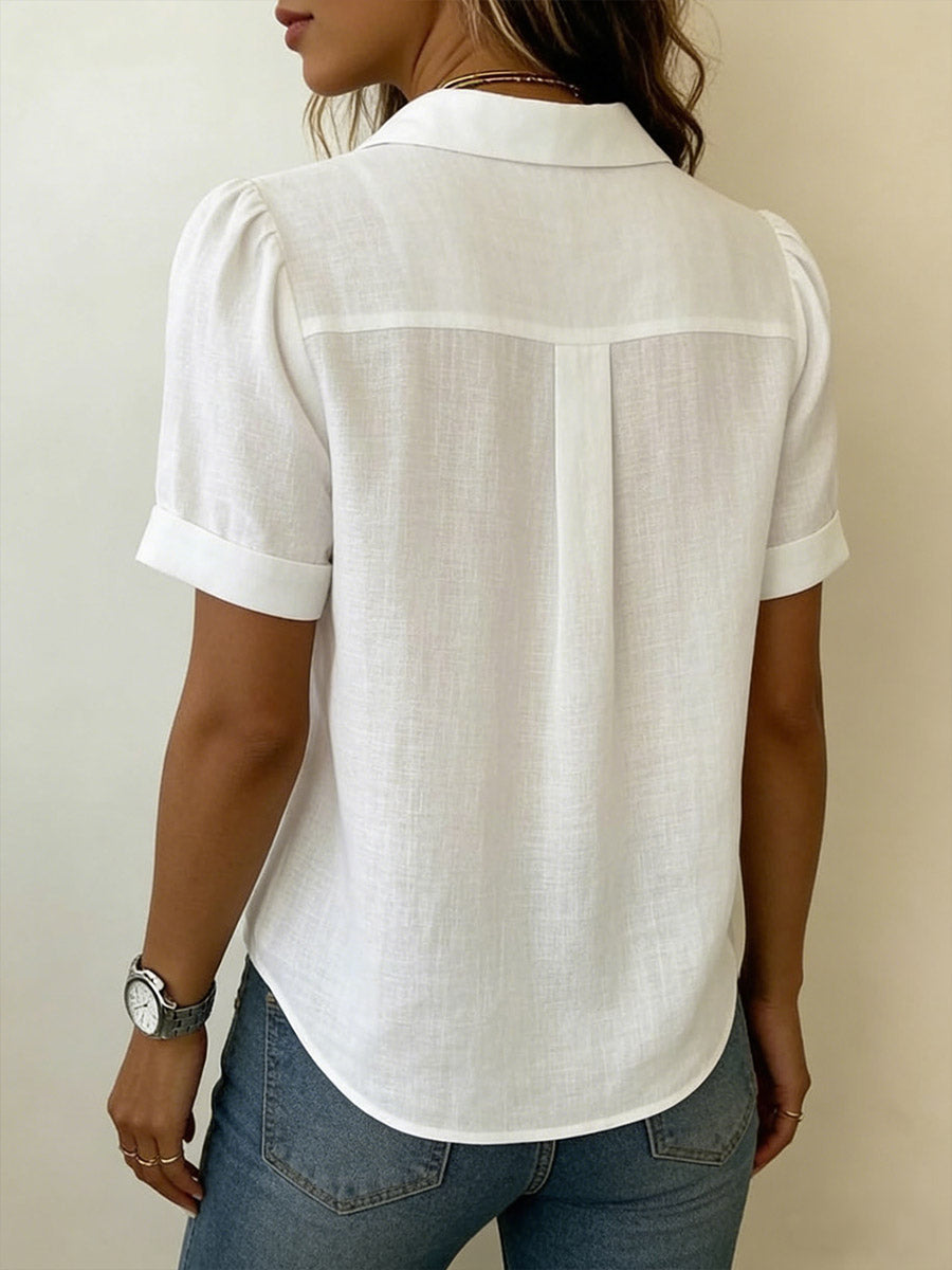 Celeste | Refined Short-Sleeve Blouse