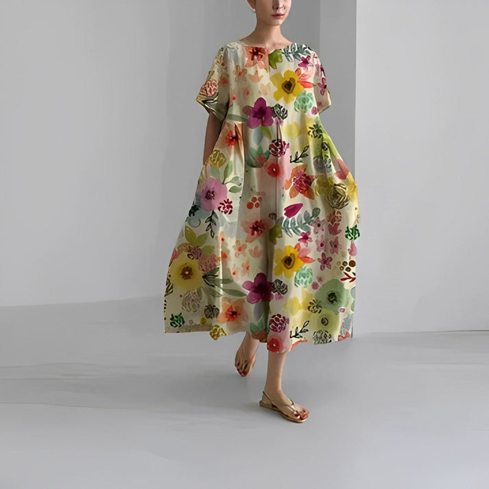 Simone | Casual Floral Midi Dress