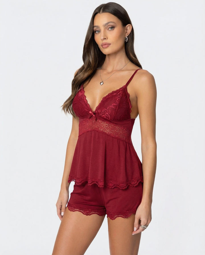 Noelle | Delicate Lace-Trimmed Two-Piece Set