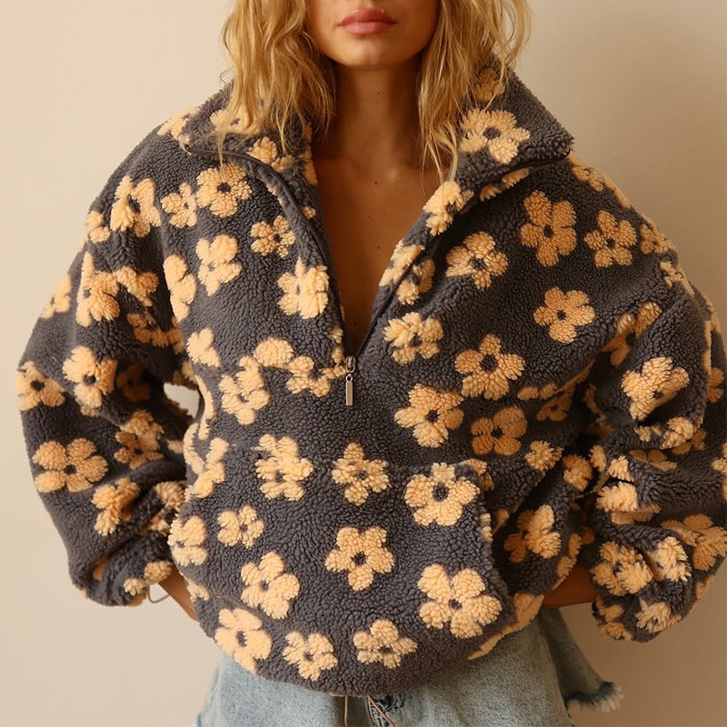 Daisy | Soft Floral Fleece Jacket