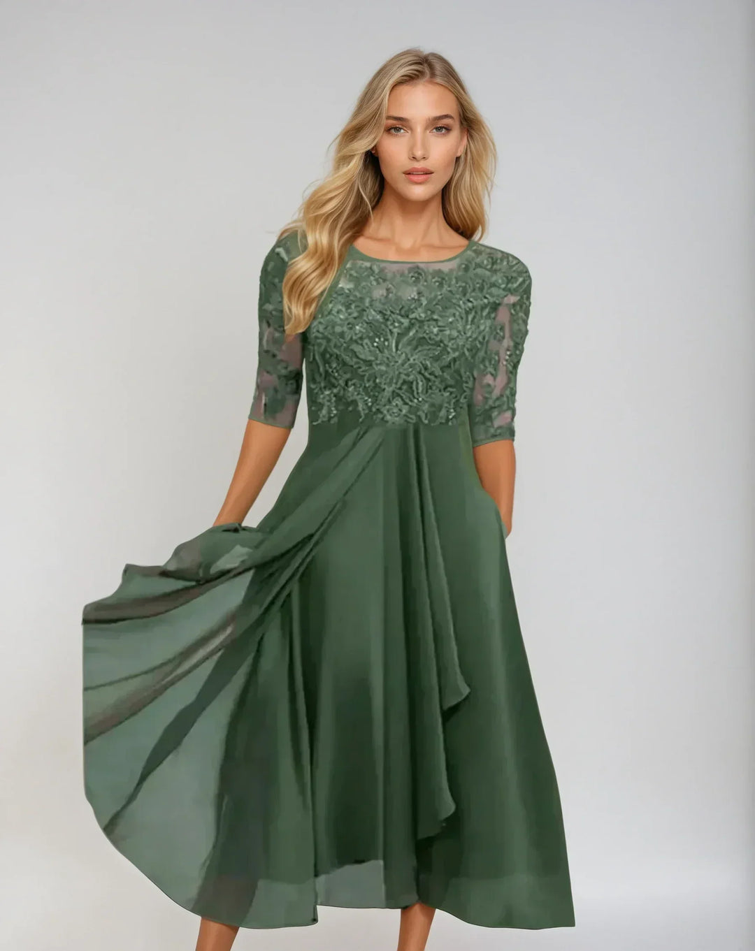 Eleanor | Elegant Lace Midi Dress
