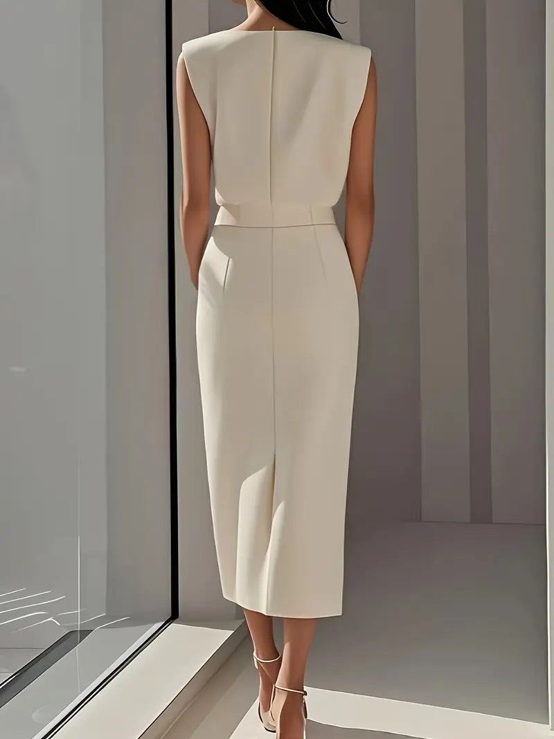 Dalia | Elegant Midi Dress with Side Slit