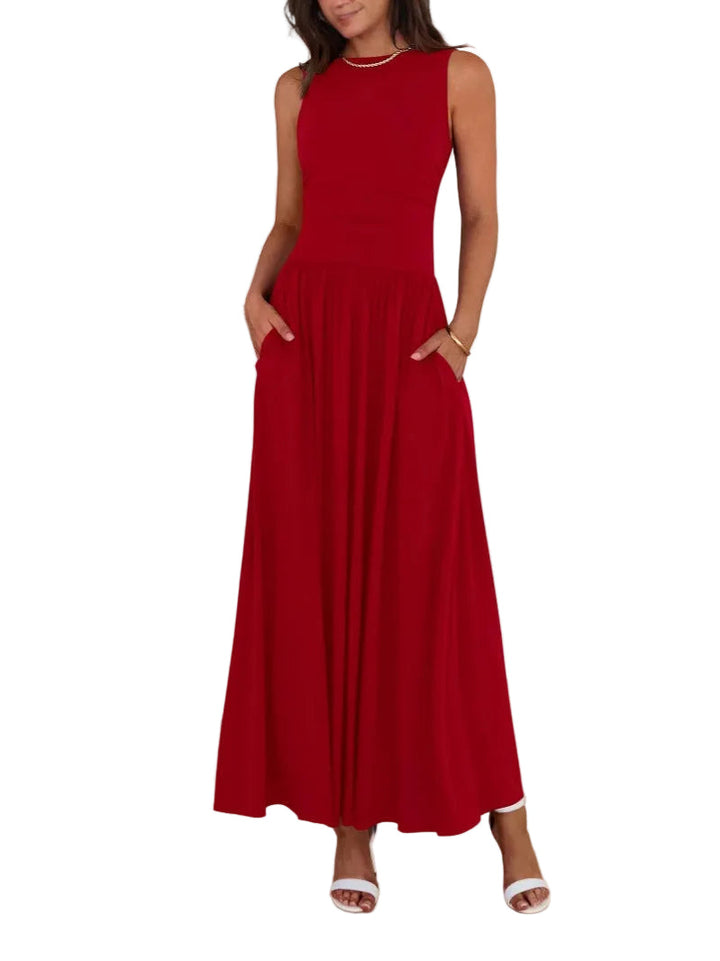 Madilyn | Sleeveless High Waist Midi Dress
