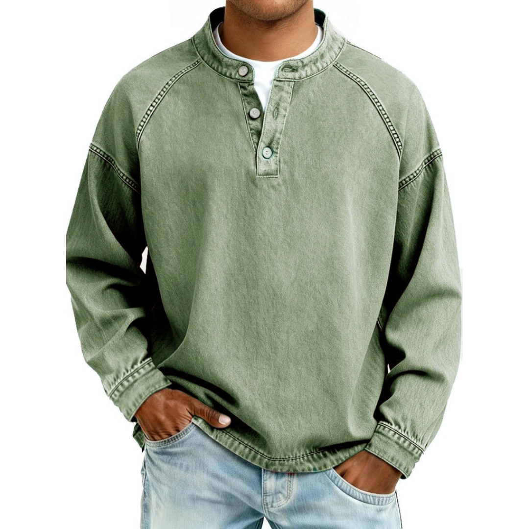Nolan | Vintage Stand-Collar Henley