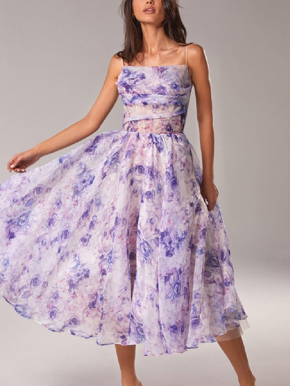 Genevieve | Watercolor Floral Midi Dress