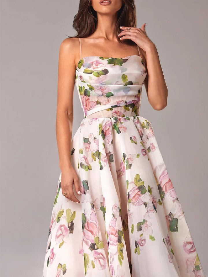 Genevieve | Watercolor Floral Midi Dress