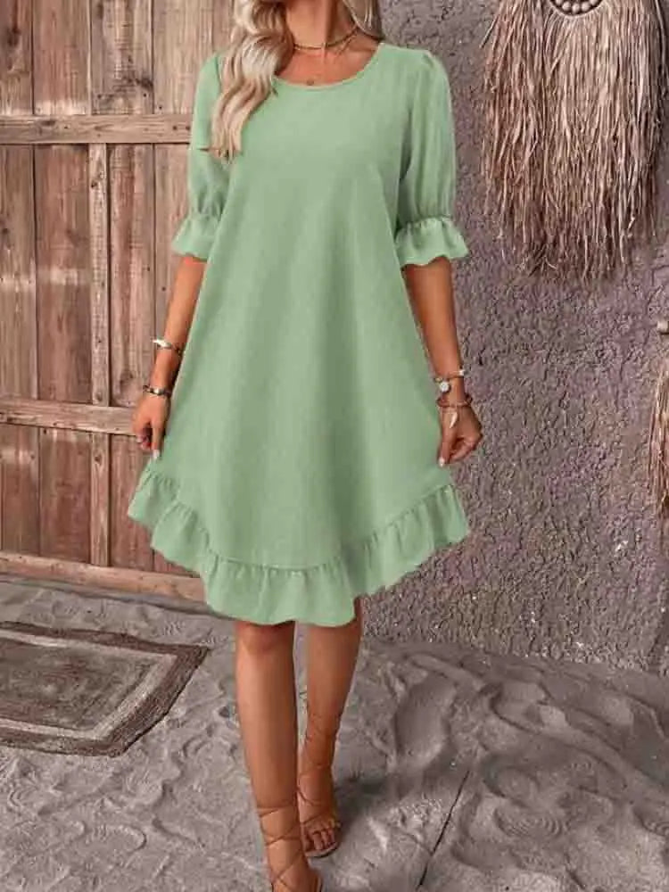 Sally | Elegant Ruffle Summer Dress
