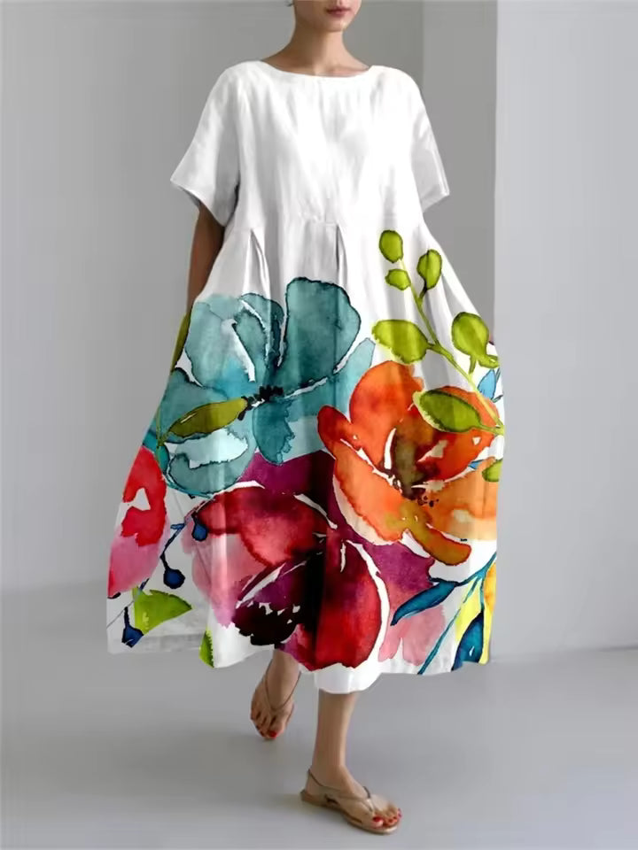 Amanda | Elegant Round Neck Loose Dress