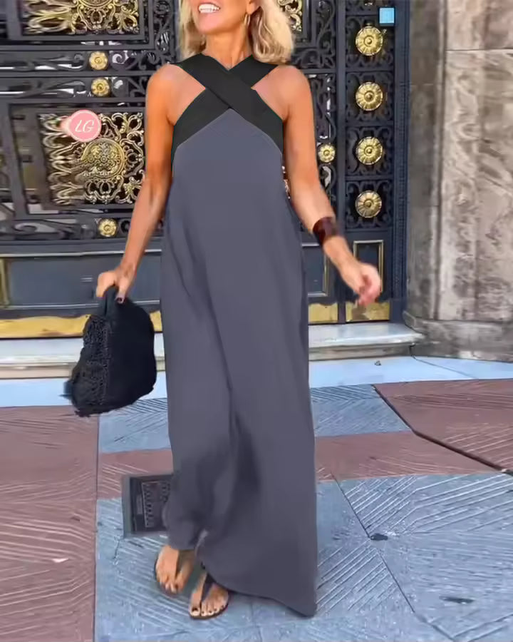 Carolina | Classic Vintage Shoulder Maxi Dress