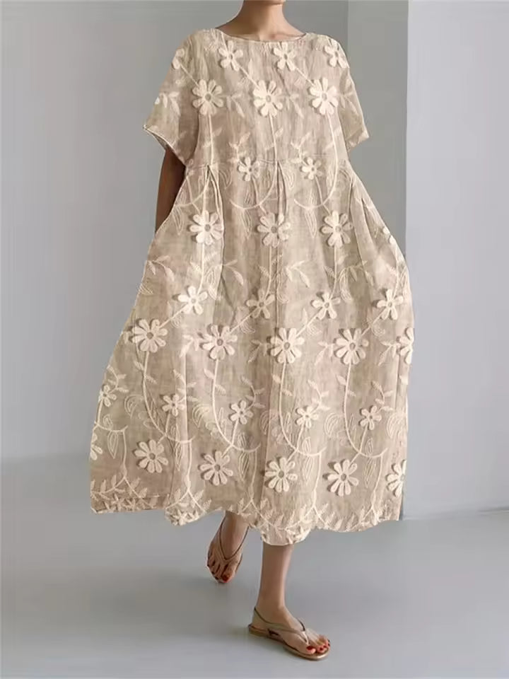 Amanda | Elegant Round Neck Loose Dress