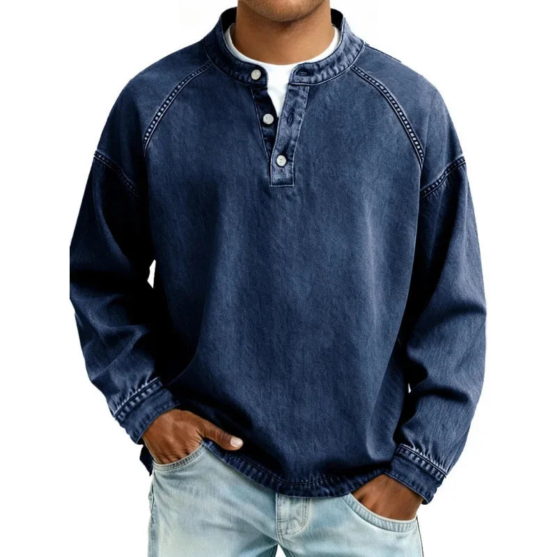 Nolan | Vintage Stand-Collar Henley
