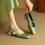 Cecile | Vintage Braided Pearl Strap Shoes