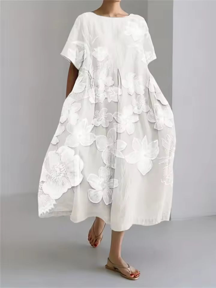 Amanda | Elegant Round Neck Loose Dress
