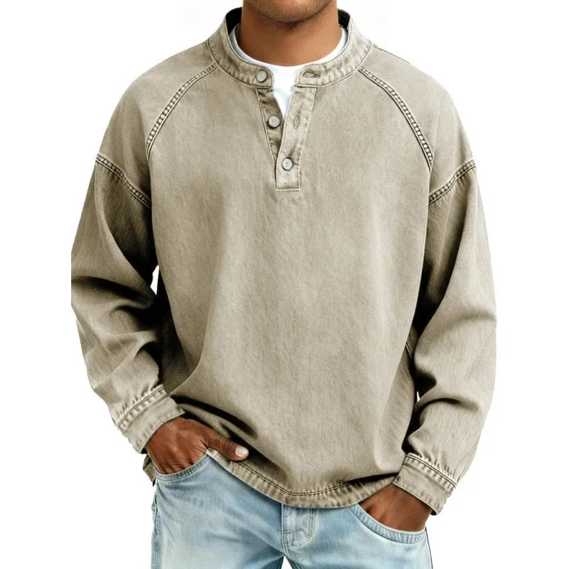 Nolan | Vintage Stand-Collar Henley