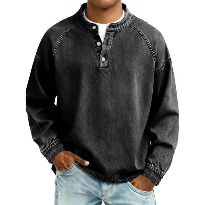 Nolan | Vintage Stand-Collar Henley