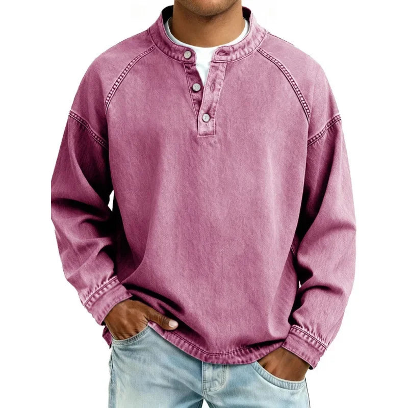 Nolan | Vintage Stand-Collar Henley