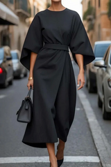 Grace | Elegant Tie Waist Midi Dress