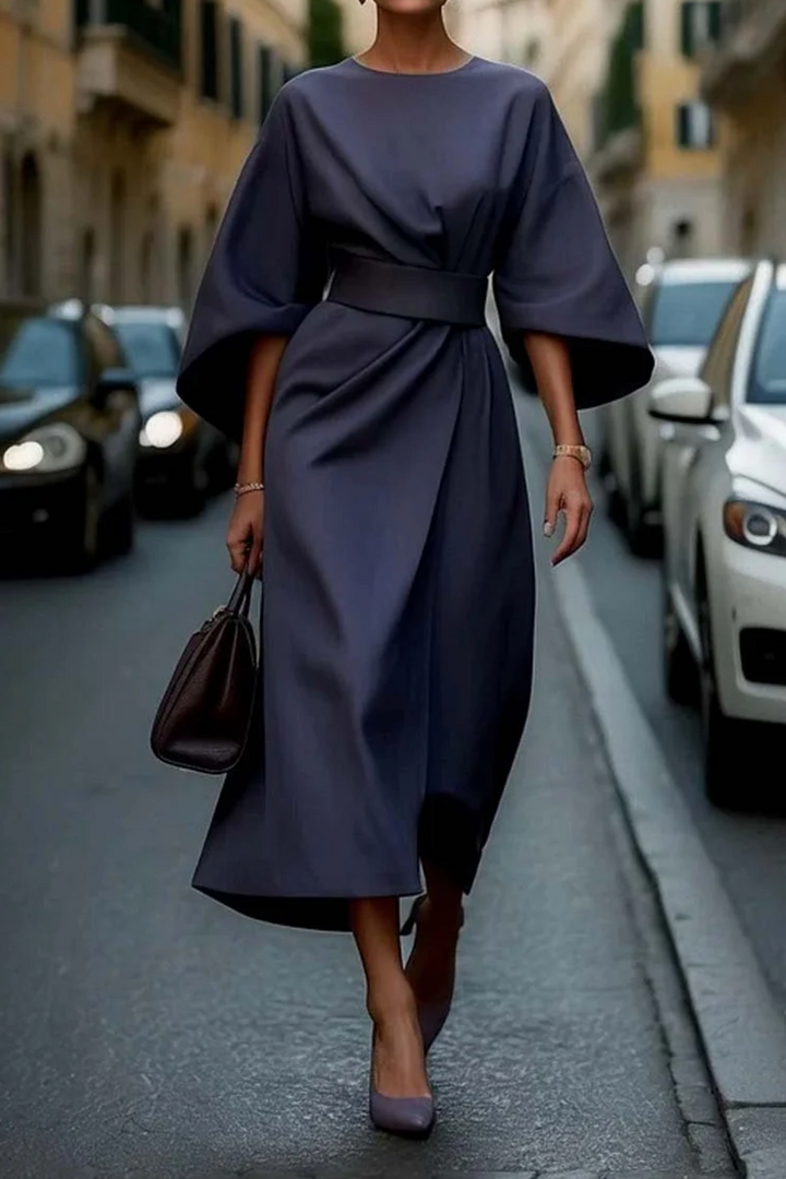 Grace | Elegant Tie Waist Midi Dress
