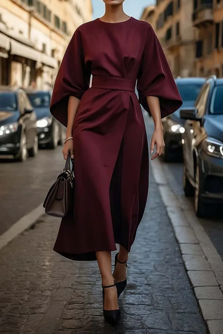 Grace | Elegant Tie Waist Midi Dress