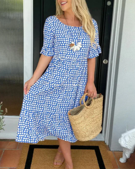 Zora | Classic Short Sleeve Midi Dress