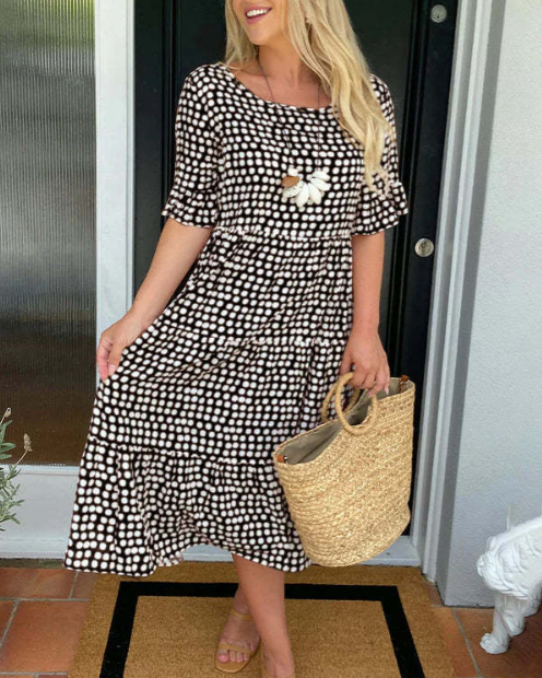 Zora | Classic Short Sleeve Midi Dress