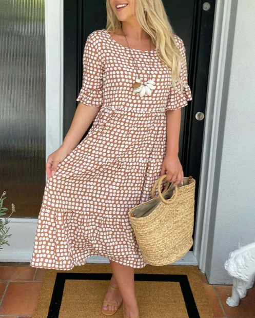 Zora | Classic Short Sleeve Midi Dress