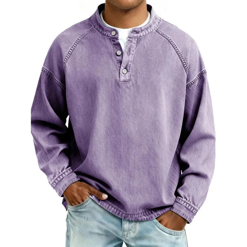 Nolan | Vintage Stand-Collar Henley