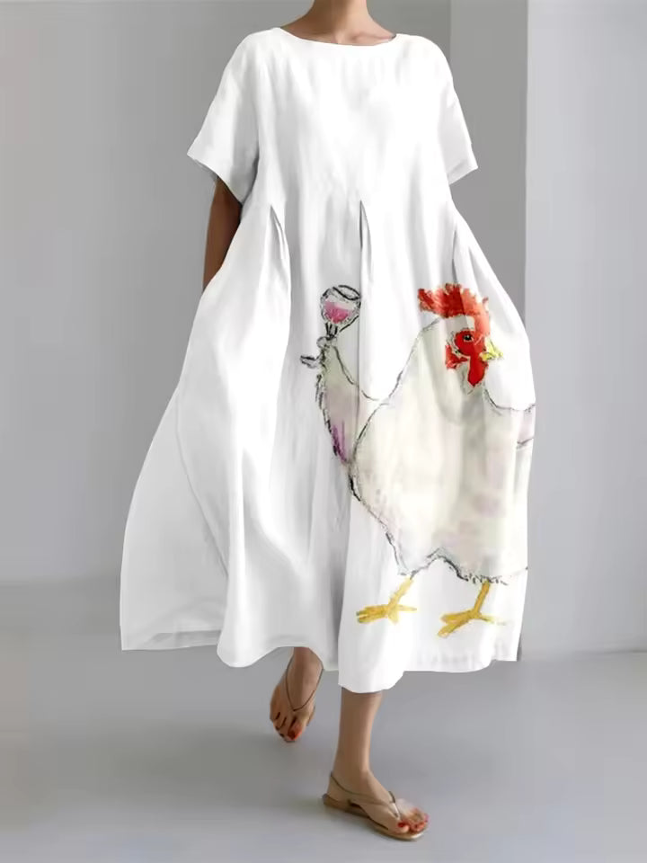 Amanda | Elegant Round Neck Loose Dress