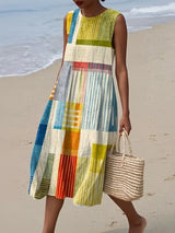 Elena | Elegant Art Print Midi Dress