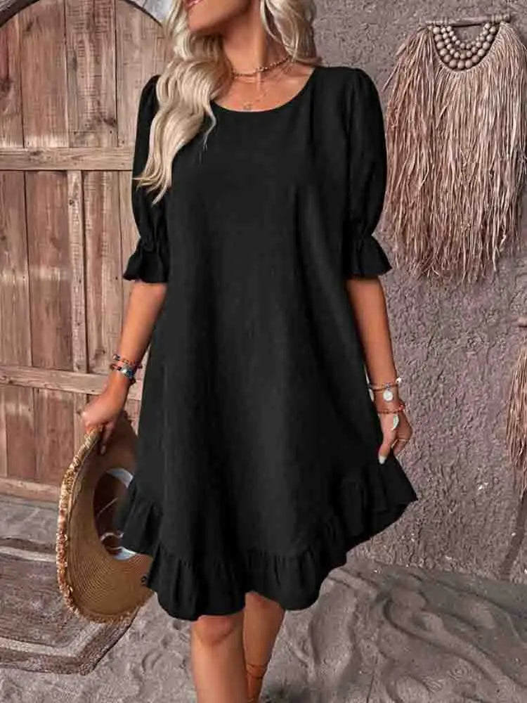 Sally | Elegant Ruffle Summer Dress