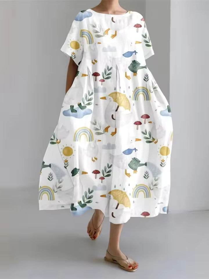Amanda | Elegant Round Neck Loose Dress