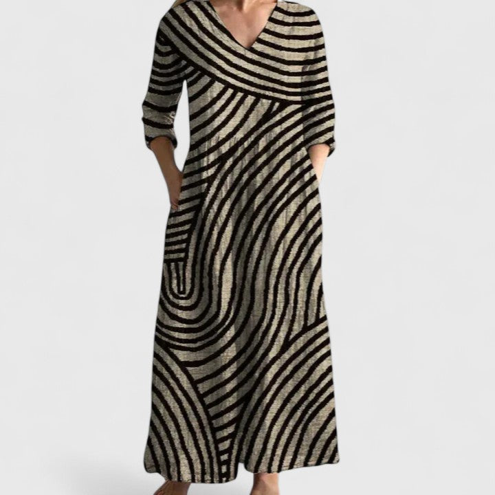 Vanessa | Elegant Geometric Print Dress