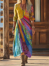 Aria | Elegant Bohemian Sun Print Dress