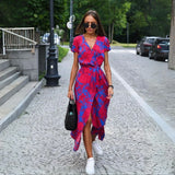 Eva | Elegant V Neck Flowing Midi Dress