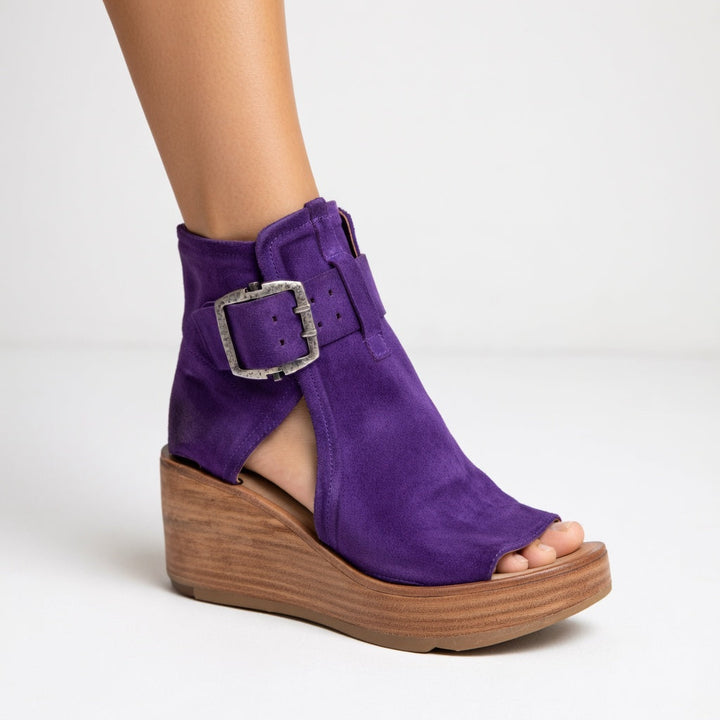 Naomi | Open-Toe Wedge Ankle Boots