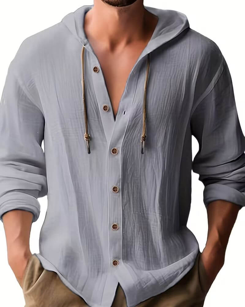Grayson | Relaxed Hooded Long Sleeve Shirt