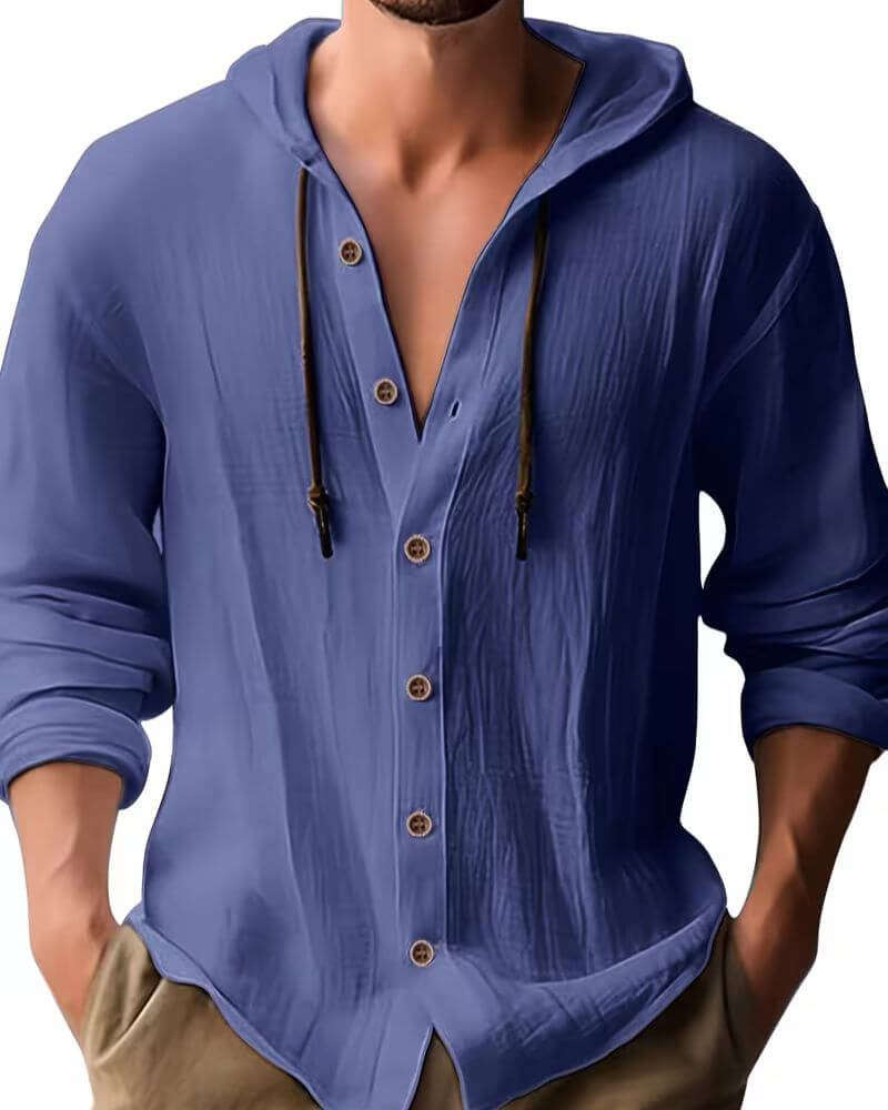 Grayson | Relaxed Hooded Long Sleeve Shirt