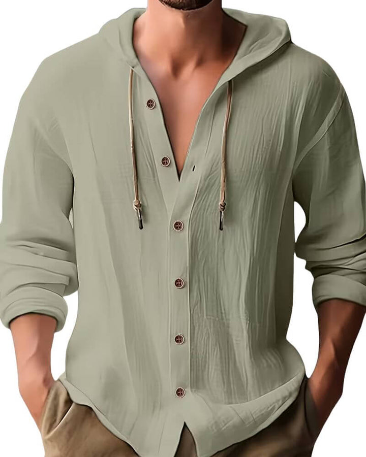 Grayson | Relaxed Hooded Long Sleeve Shirt
