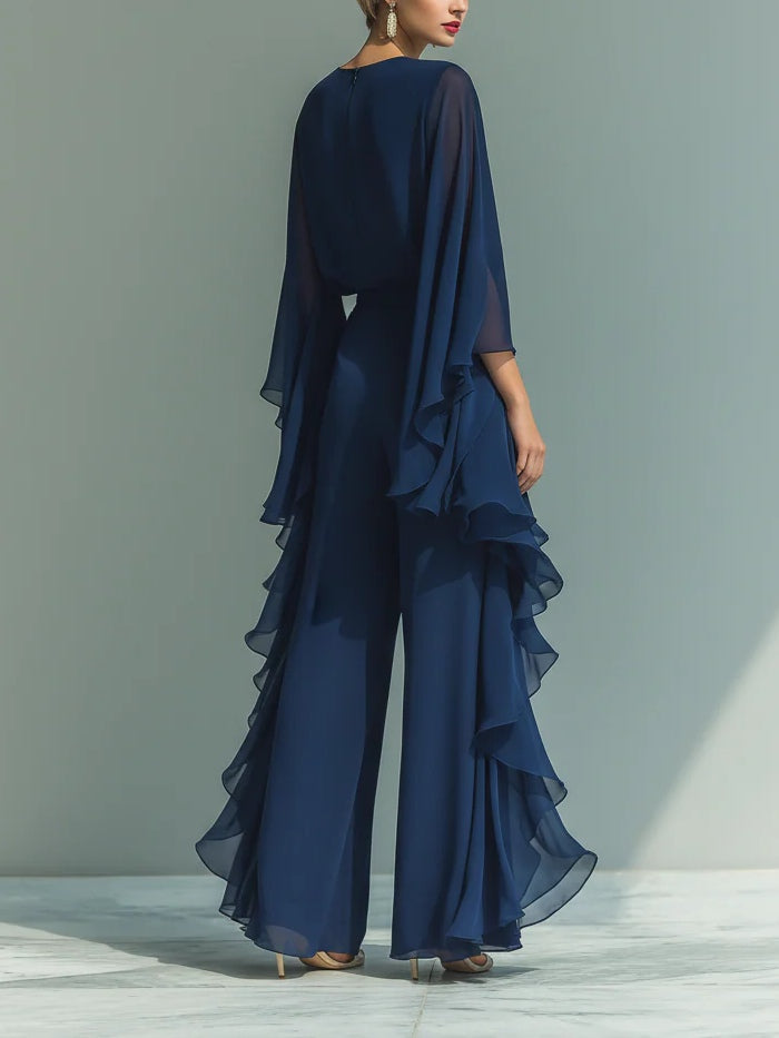 Cordelia | Flowing Cape-Sleeve Two-Piece Set