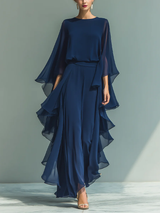 Cordelia | Flowing Cape-Sleeve Two-Piece Set