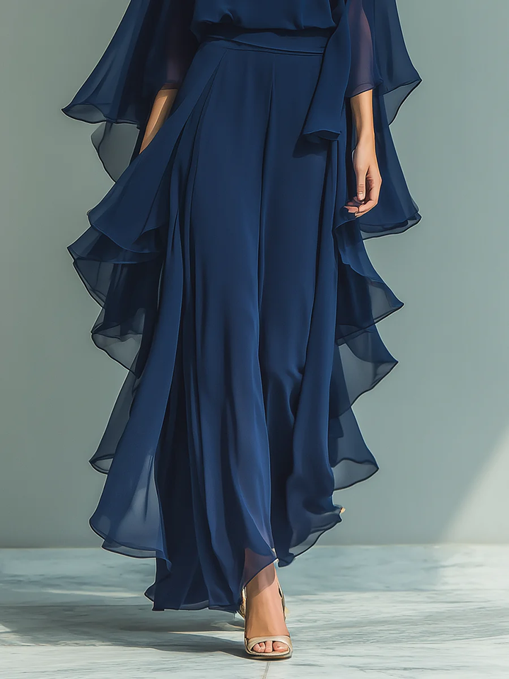 Cordelia | Flowing Cape-Sleeve Two-Piece Set