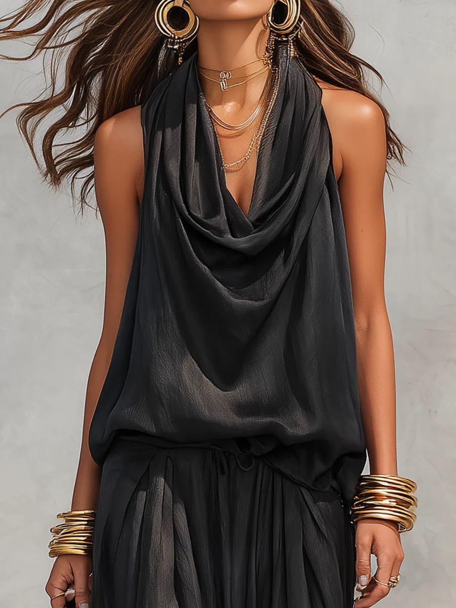Eleanor | Draped Sleeveless Two-Piece Set