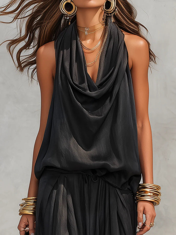 Eleanor | Draped Sleeveless Two-Piece Set
